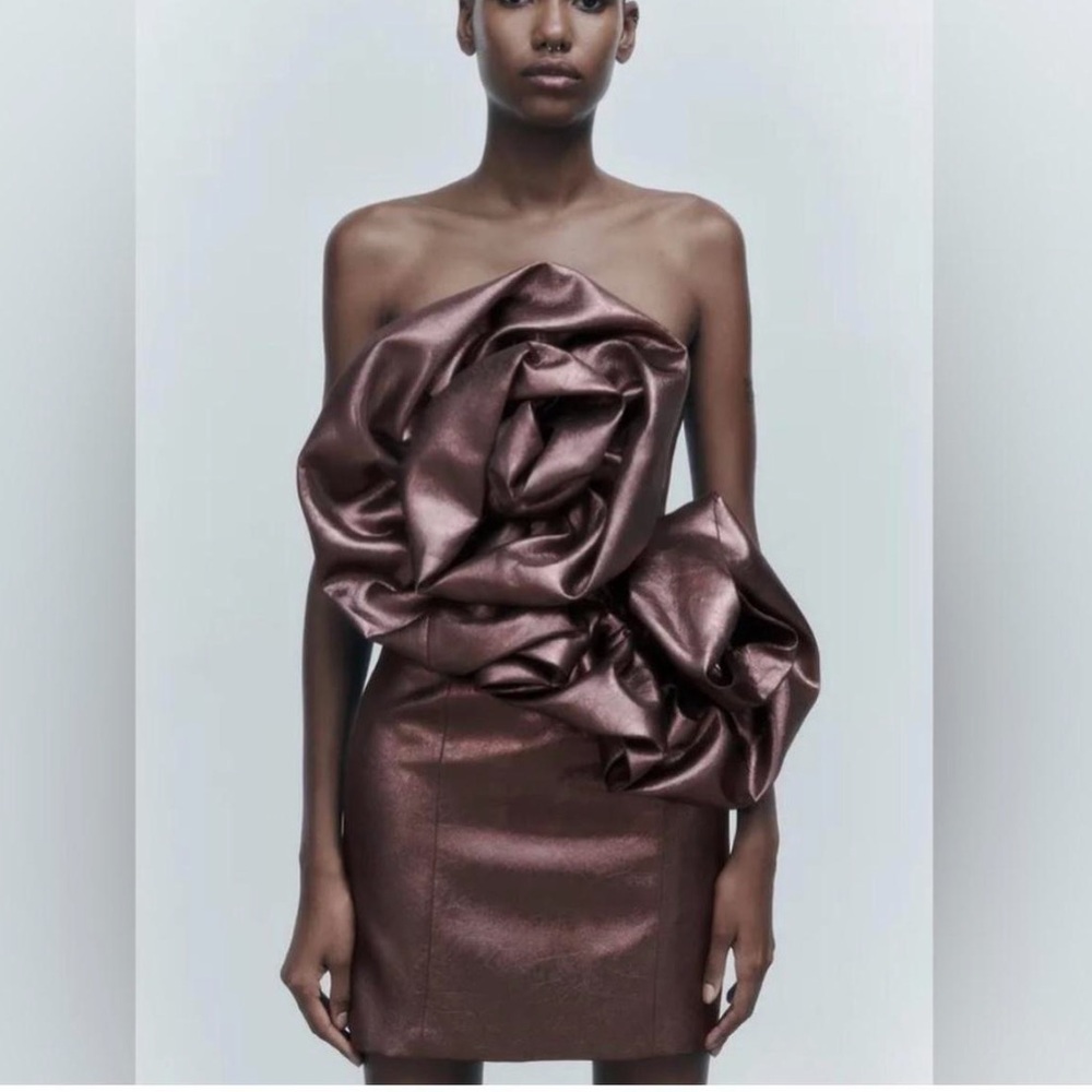 Zara mini floral cocktail dress big flower xs -s